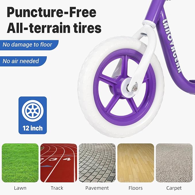 Balance Bike for Toddlers Ages 1.5–5 – No-Pedal Training Bike with Adjustable Seat & Handlebar, Lightweight Frame, Easy Assembly for Boys & Girls