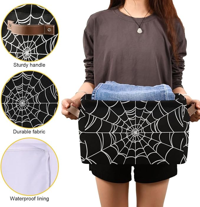 Storage Basket Storage Bins Organizer Bag Collapsible Closet Shelf Baskets Cube with handle for Baby Cloth Pet Toy Book 14.2×10.2×8.3 IN