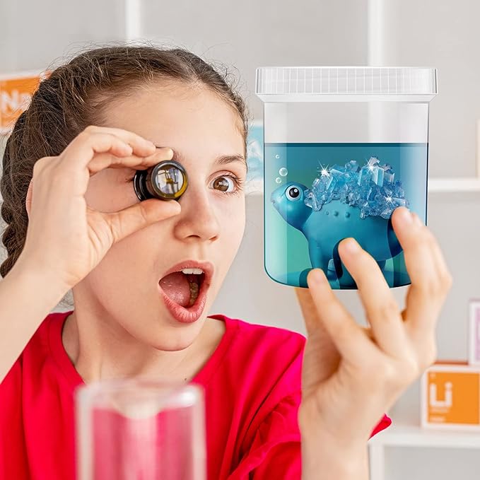 XXTOYS Crystal Growing Kit for Kids - 3 Vibrant Colored Dinosaurs to Grow - Science Kits for Kids Age 6-8, Great Gifts Toys for Boys & Girls 8-12, STEM Projects for Kid