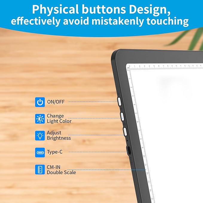 Phylosal Magnetic A3 Light Pad with Bag, Super Bright Light Box with Side Button, Diamond Art Light Board, Lightbox for Tracing and Drawing, USB Power Light Table for Sketching, Weeding Vinyl (Black)