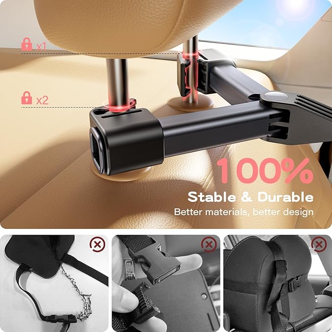 Car Mirror for Baby - Hook Clip Design, Never Shake Car Seat Mirror, Rear Facing, Easy Install, Back Seat Crystal Clear View, ShatterProof Tested - Pink