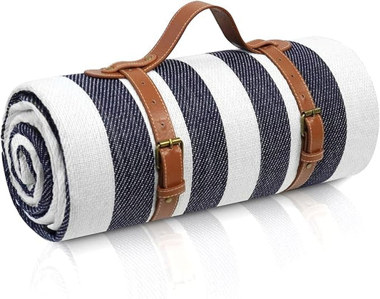 sapsisel 80”x 80” Picnic Blanket Extra Large, Waterproof and Foldable Beach Blanket, 3-Layer Outdoor Blanket for 6 to 8 Adults, for Camping, Park, Beach, Grass, Indoors…