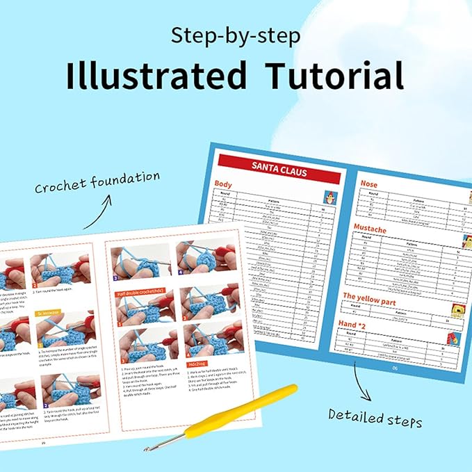 Utook Crochet Kit for Beginners, Crochet Animal Kit,Crochet Kits for Beginners Adults and Children, with Instructional Videos and Paper Tutorials, Handmade Crafts, Holiday Gifts (Rabbit)