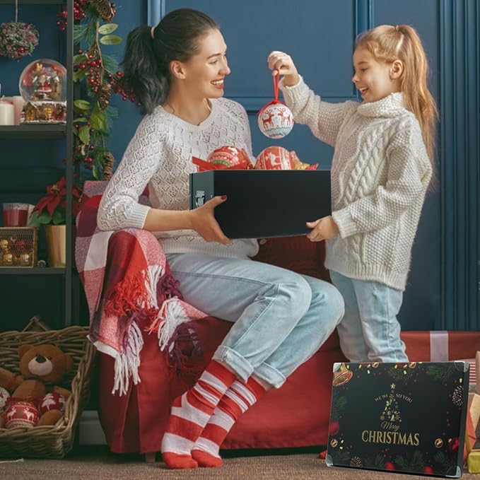 GUOZI Collapsible Storage Box, Decorative Memory Box with Lid & Metal Reinforced Corners, Cardboard File Bin with Handles, Organizer Gift Box for Keepsake Toy Photos Office Nursery Wardrobe Bookshelf