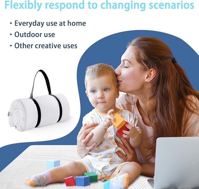 Pack and Play Mattress 38 x 26 x 1.5 in, Soft Breathable Pack N Play Mattresses with Washable Waterproof Cover for Baby ＆Toddler, Portable Crib Mattress for Playard