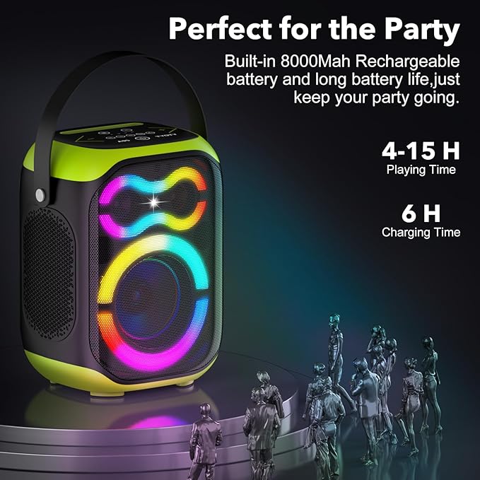 Portable Bluetooth Speakers 80W Big Powerful Wireless Outdoor Loud Stereo Deep Bass Sound Boombox TWS Home Party Speaker with Subwoofer LED Lights