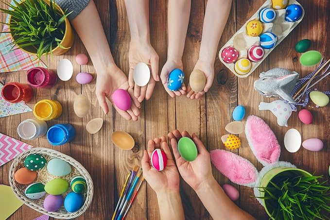 Smooth Brown Wooden Easter Eggs, Perfect for Easter Crafts, Décor and Egg Hunts, 2.3" Inches (24-Pack)