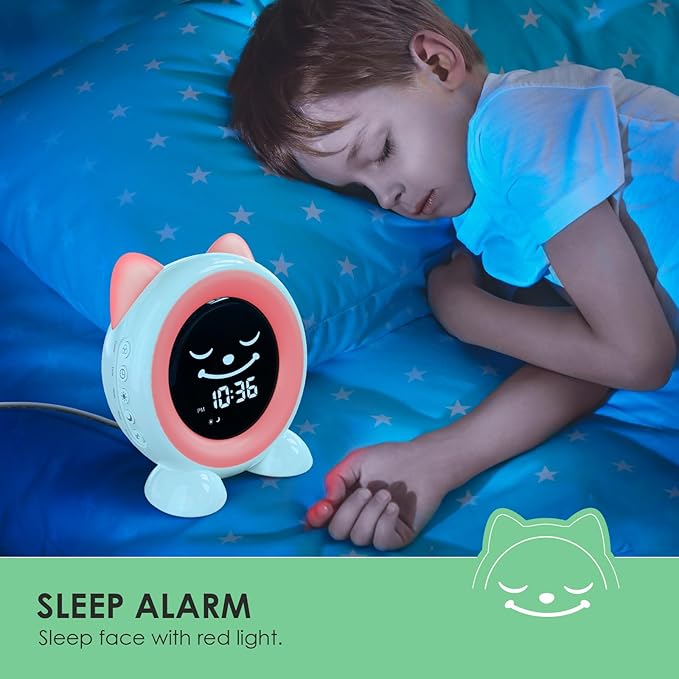 Toddlers Sleep Training Clock, Kids Alarm Clock with Night Light & Nap Timer, Ok to Wake Clock for Girls and Boys