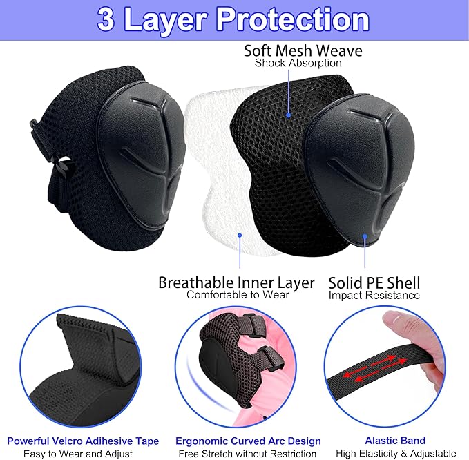 Kids Bike Helmet with DIY Stickers and Knee Pads Elbow Pads Wrist Guard Set for Ages 3-8-14 Toddler Boys Girls Helmet for Roller Skates Cycling Skateboarding Bicycle Scooter