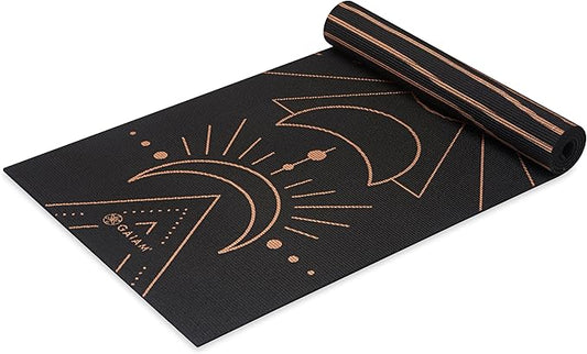 Gaiam Yoga Mat - Premium 6mm Print Reversible Extra Thick Non Slip Exercise & Fitness Mat for All Types of Yoga, Pilates & Floor Workouts (68" x 24" x 6mm Thick)
