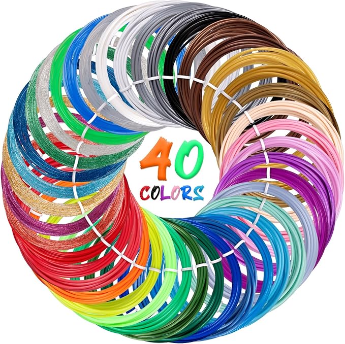 40 Colors PLA 3D Pen Filament Refills Compatible with SCRIB3D MYNT3D PIKA3D 3D Pen Most 1.75mm 3D Prining Pens NOT FIT 3Doodler Start Pen