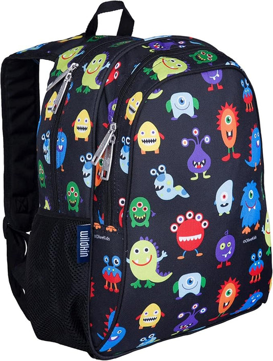 Wildkin 15-inch Kids Backpack – Durable, Padded, Adjustable for School & Travel - Monsters