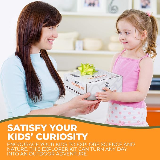 Kids Explorer Kit with Safari Vest & Hat for 3-12 Year Old Boys & Girls - Safari Costume & Dress Up as Zoo Keeper, Paleontologist - Giftable Outdoor Adventure Kit for Kids + Adventure Book