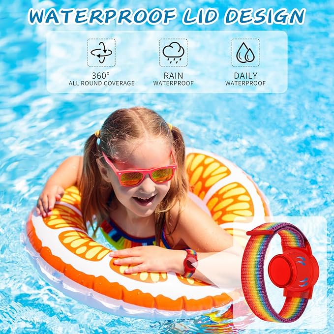 Waterproof Air Tag Bracelet for Kids (4 Pack), Soft Nylon Hidden Air Tag Wristband Full Cover Lightweight GPS Tracker Holder Compatible with Apple AirTag Band for Toddler (Black/Blue/ 2 Rainbow)