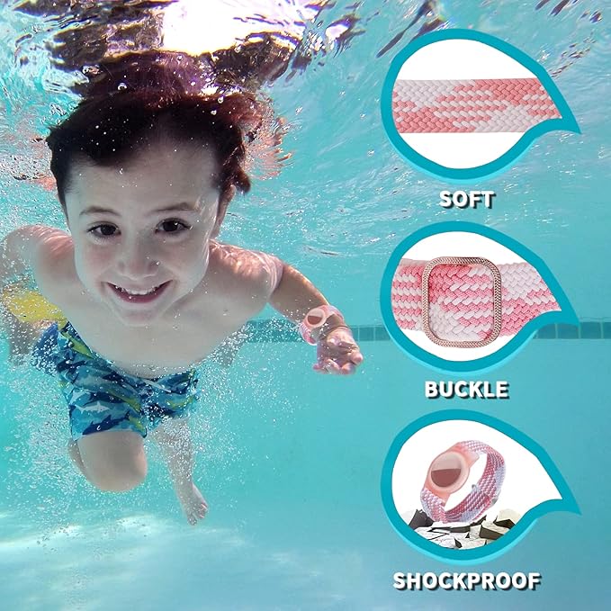 Kids Bracelet Compatible with AirTag, GPS Kid Tracker Holder Braided Wristband for Apple Air Tag, 2022 Upgraded Nylon Adjustable Anti Lost Airtag Watch Band for Kids Children Elders (White Pink)