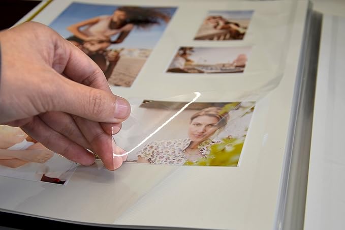 Magnetic Self-Stick Page Photo Album, Family Album, Leather Cover, Hand Made DIY Albums Holds 3x5, 4x6, 5x7, 6x8,8x10 Photos (Wine Red, Large)