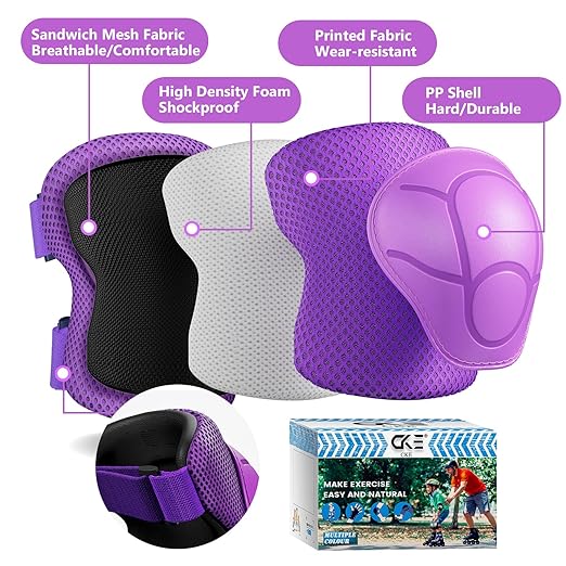 Knee Pads for Kids Knee Pads and Elbow Pads Toddler Protective Gear Set Kids Elbow Pads and Knee Pads for Girls Boys with Wrist Guards 3 in 1 for Skating Cycling Bike Rollerblading Scooter [Upgraded]