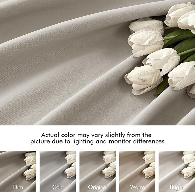 MIULEE Stone Back Tab Blackout Curtain 96 Inch Long 2 Panels Set for Bedroom, Rod Pocket/Pinch Pleat Thermal Insulated Living Room Darkening Pleated Light Blocking Floor to Ceiling Drape