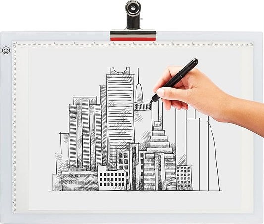 LED Tracing Light Box, Ultra-Thin Light Pad with Adjustable Brightness, Includes USB Cable, Adapter, Tracing Paper, and Clip. Portable Drawing Pad and LED Board for Sketching, Cricut Projects, Art