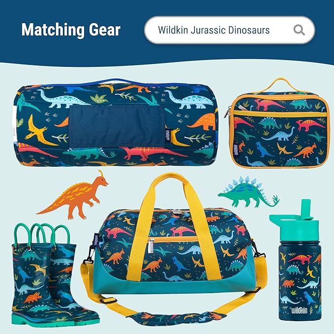 Wildkin 12-inch Kids Backpack – Padded, Adjustable, Ideal for Daycare & Travel - Jurassic Dinosaurs