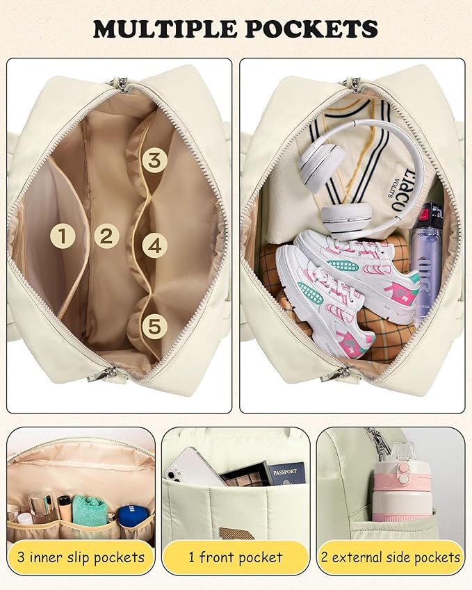 Duffle Bag for Travel Women, Travel Bags，Teenage Girls Gift Ideas-Initial Overnight Bag with Wet Pocket，Lightweight Weekender Bags Personalized Gym Tote with Makeup Pouch