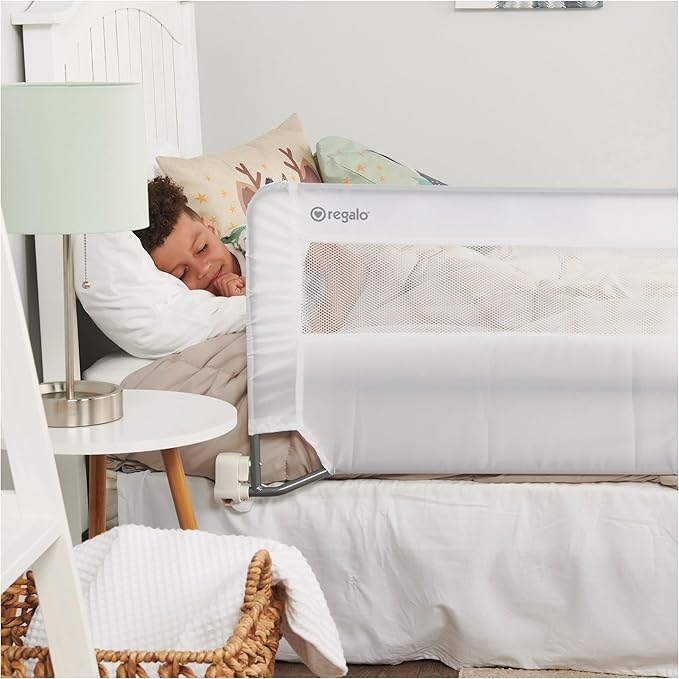 Regalo Swing Down 54-Inch Extra Long Bed Rail Guard, with Reinforced Anchor Safety System