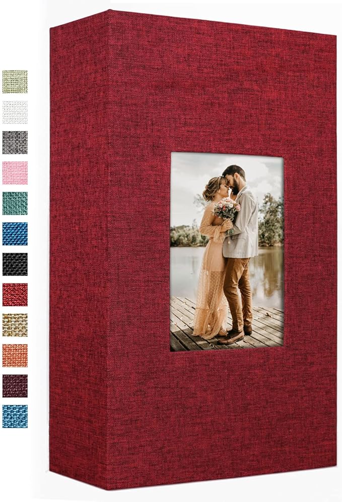 Vienrose Linen Photo Album 420 Pockets for 4x6 Photos Fabric Cover Photo Books Slip-in Picture Albums for Wedding Baby Vacation