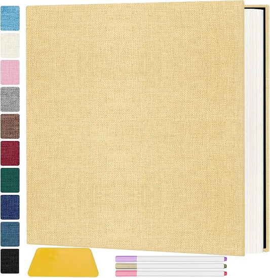 Zesthouse Large 18In Photo Album Self Adhesive 60 Pages, Scrapbook Albums with Sticky Page Holds 10x12 & 8x10 & 5X7 & 4x6 Pictures, DIY Photo Book Ideal Gift for Family Wedding Baby