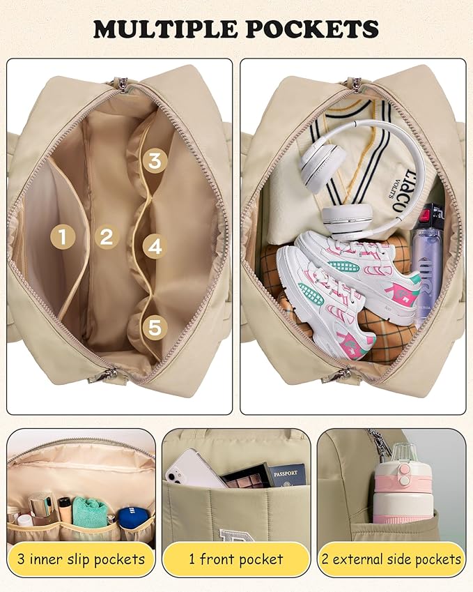 Monogram Duffle Bag, Weekender Bags for Women，Birthday Gifts Ideas-Overnight Bag with Wet Pocket，Lightweight Travel Bags Personalized Gym Tote with Makeup Pouch