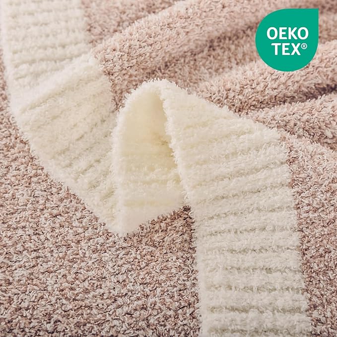 NEXHOME PRO Super Soft Throw Blankets for Couch, Reversible Warm Blanket Cozy Knit Blankets for Women, Fuzzy Plush Lightweight Throws for Sofa, Bed, Picnic, Heather Terracotta, 50 x 60 inches