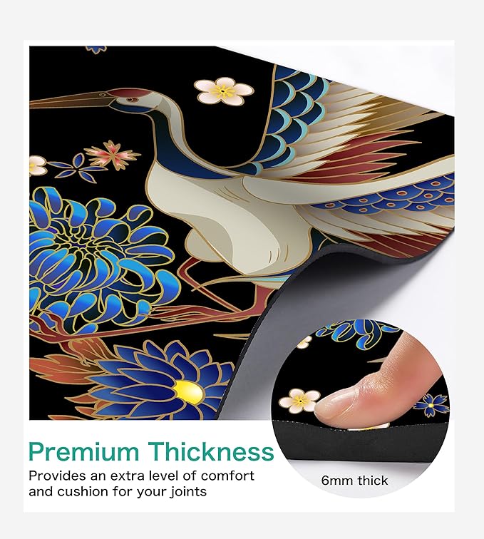 Non Slip Yoga Mat TPE Workout Mat for Men Women, Thick Workout Mat with Carrying Strap, Fitness Mats for Exercise, Yoga, Fitness, Pilates, Floor Workouts (72" x 24" x 6mm)