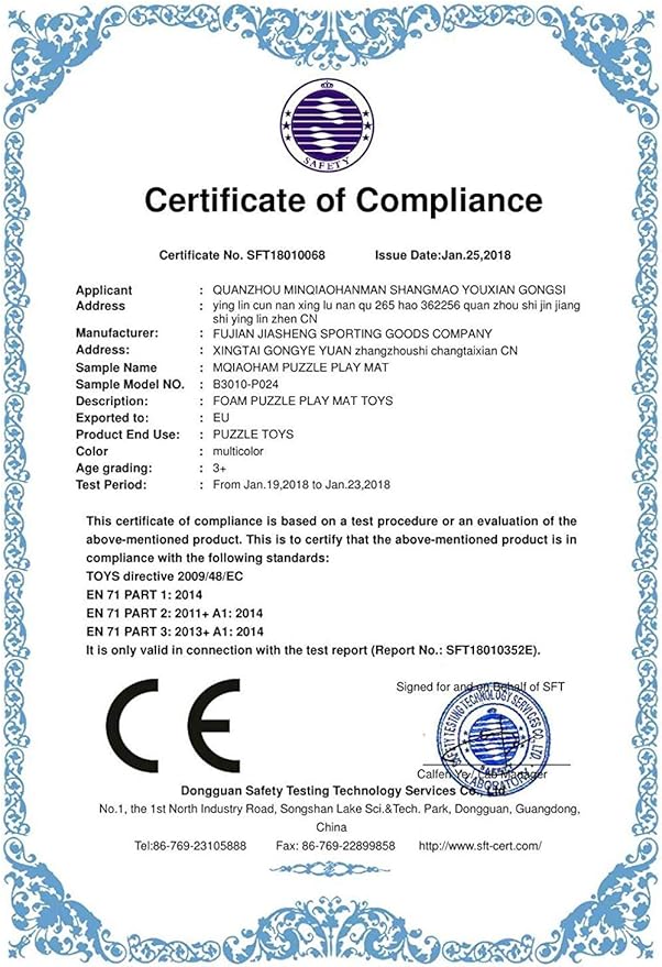 MQIAOHAM® 18 Pieces Puzzle Play Mats, Soft Baby Play Mat, Kids Interlocking Foam Floor Tiles, Toddlers Carpet Playmats G301018-105