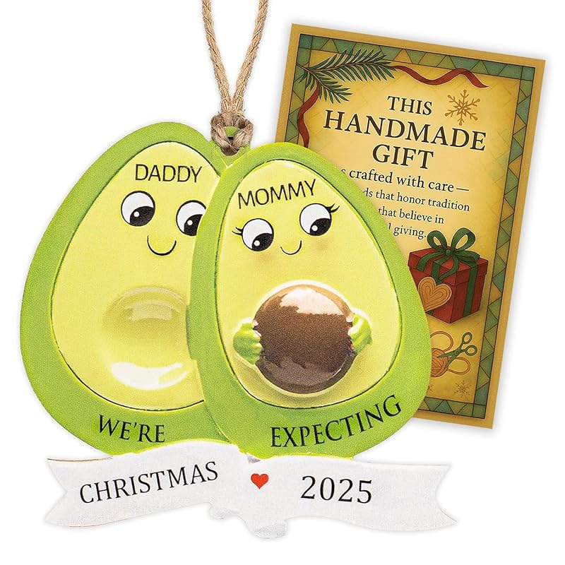 Pregnancy Ornament for Expecting 2025, Cute Avocado Ornaments for Christmas Tree, Baby Bump Ornament Gift, Christmas Ornaments 2025, Baby Coming Soon, Pregnancy Announcement Keepsake, Baby Gifts