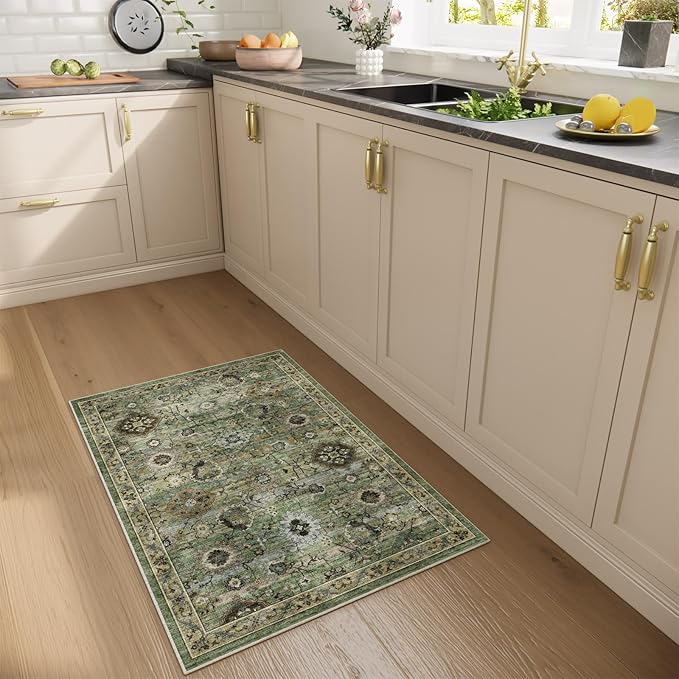 Machine Washable Small Rugs for Kitchen: Door Mat Indoor Entrance 2x3 Throw Rug Stain Resistant Non-Slip Low Pile Soft Carpets for Entryway Front Door Indoor Entrance Entry Bedroom