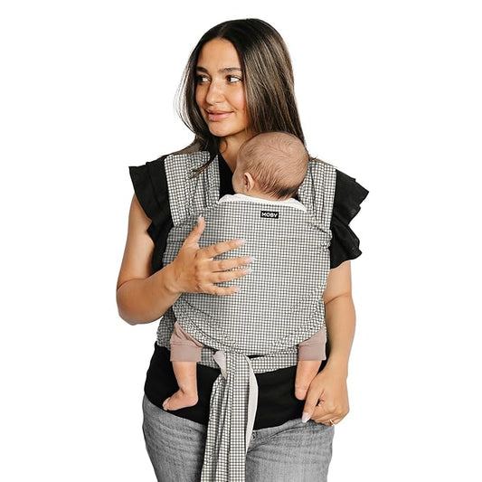 Moby Baby Wrap Carrier Classic for Newborns to Toddlers (8-33lbs), Infant Sling Carrier, Lightweight & Hands Free Design, Adjustable for All Body Types (Prairie Check)