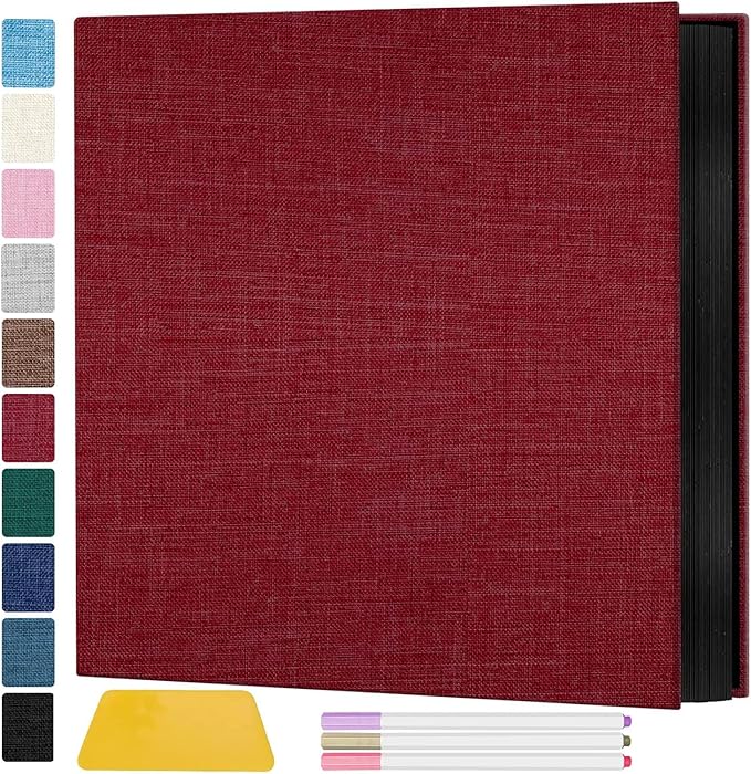 Zesthouse Photo Album Self Adhesive Pages, 60 Pages Magnetic Scrapbook Albums with Sticky Page,Photos Album Holds 8x10 & 5X7 & 4x6 & 6x8 & 3x5, Large Picture Book Ideal for Family,Wedding,Baby