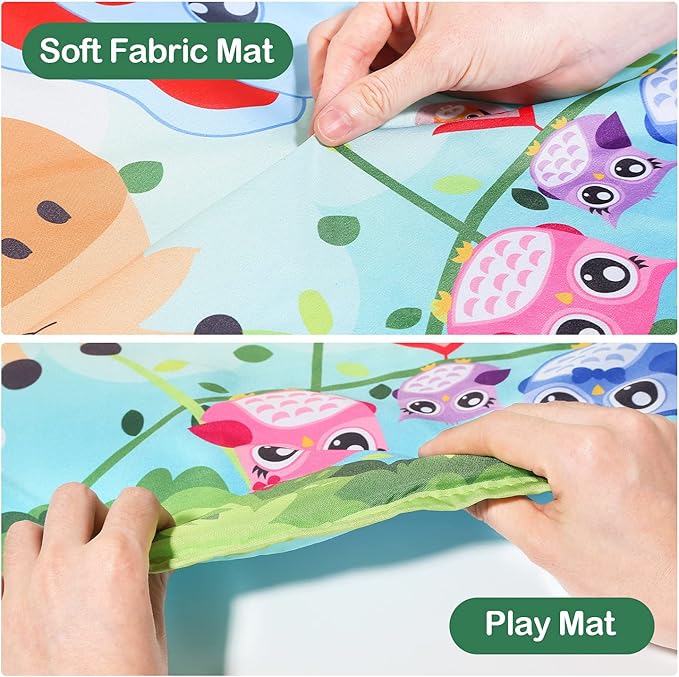 CUTE STONE Baby Gym Play Mat, Play Piano Gym with Tummy Time Activity Mat, Musical Activity Center for Infants Toddlers