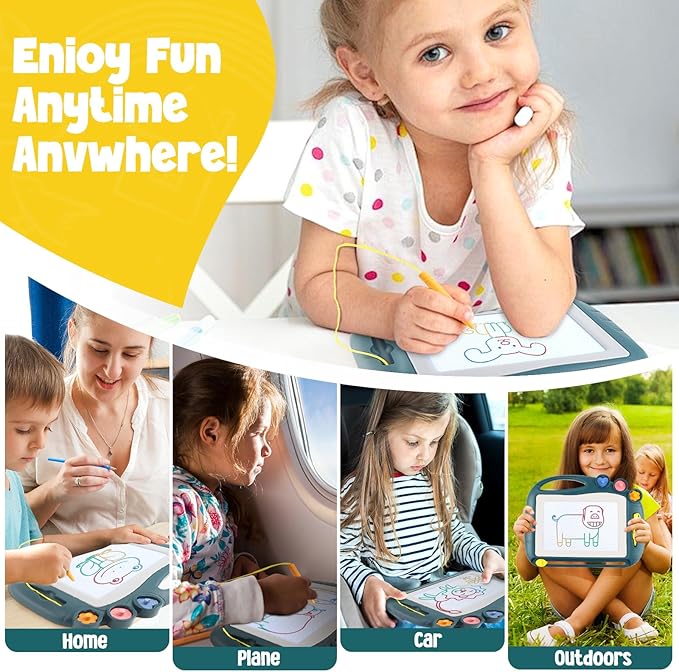 Magnetic Drawing Board, Toddler Toys for Age 1 2 3 Boys Girls, Sketch Pad, Birthday Easter Christmas Halloween Kids Toy Gifts for Boys and Girls