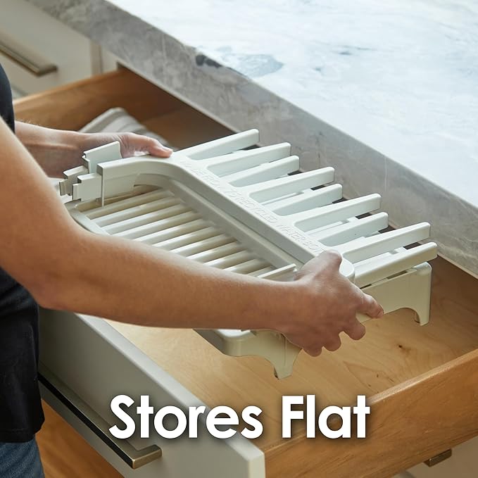 PopYum Seattle Gray Space Saving Drying Rack from 100% Recycled Bottles, countertop for Baby Bottle, Plastic Bags, Cups, Glass, tumblers, Compact