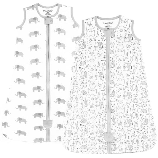 Mama Cheetah Baby Sleep Sack 0.5 TOG, Organic Cotton Baby Wearable Blanket with Two-Way Zipper, Swaddle Transition Baby Sleeping Bag for Newborn Infant Toddler Boy Girl, 12-18 Months