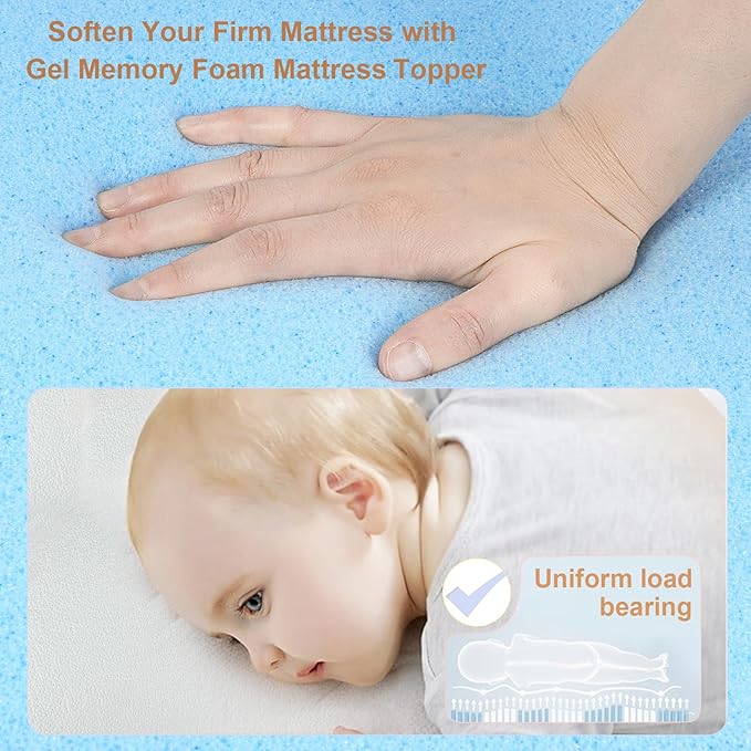 NeoBorn Baby Bassinet Mattress Pad, 24" x 20.8" Dual Sided Comfort Gel Memory Foam Mattress with Removable Breathable Soft Tencel Cover Fit for Graco Pack n Play Dome LX Bassinet, not playard