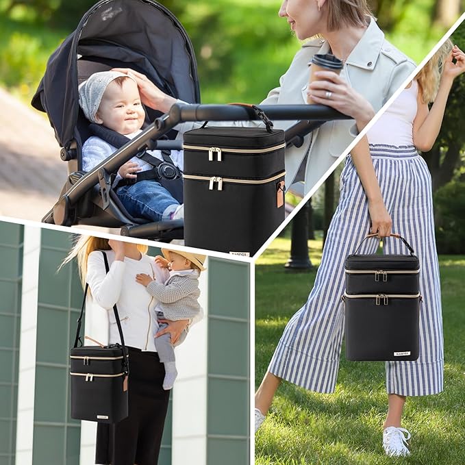 Breastmilk Cooler Bag with Ice Pack Fits 6 Baby Bottles Up to 9 Ounce