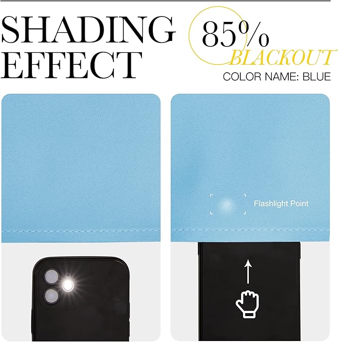 NICETOWN Sky Blue Blackout Curtains - Home Decor Window Treatment Ring Top Blackout Draperies Curtains for Living Room (2 Panels, 52 by 84, Blue)