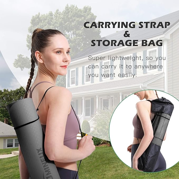 UMINEUX Yoga Mat Extra Thick 1/3'' & 2/5" Non Slip Yoga Mats for Women Eco Friendly TPE Fitness Exercise Mat with Carrying Sling & Storage Bag