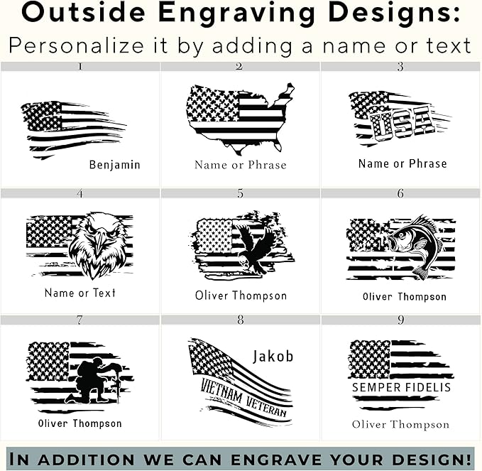 American Flag Box Personalized - Large Keepsake Boxes for Mens, Boys, 5th Wedding Gift Anniversary for Men/Women, Acacia Wood Decorative Chest Memory, Boys Treasure Box, 11.5 x 8.5 x 5.5 in