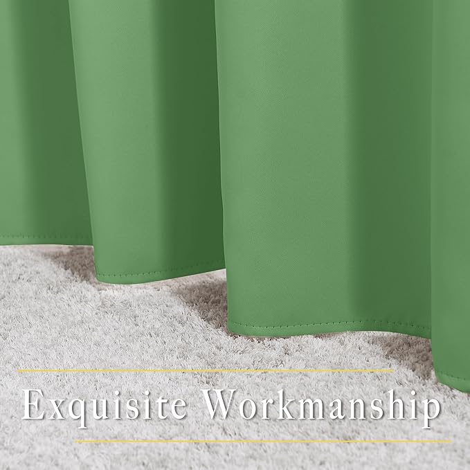 NICETOWN Room Darkening Grommet Curtain Panels - Living Room Curtains Thermal Insulated Window Treatments Privacy Draperies for Patio (W80 x L108, Forest Green, 1 Pair)