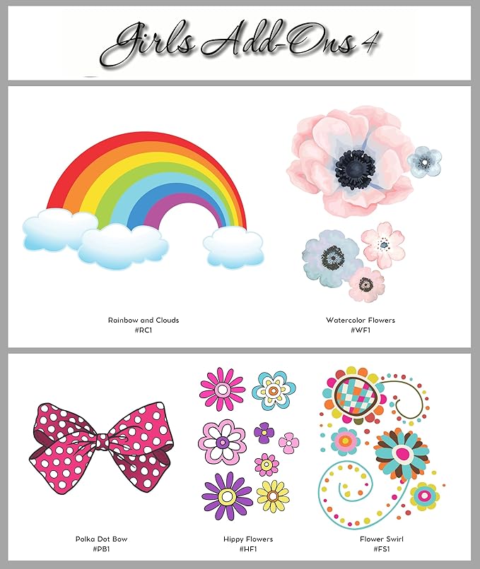 Decor Designs Decals Girls Nursery Baby Grey and Pink Elephant Custom Name Personalized Wall Decal Sticker for Playroom Decor or Baby's Room (Multi-Sizes) (Name, Without Initial)