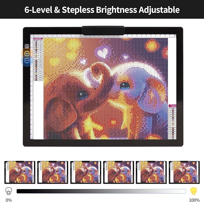 KOBAIBAN Wireless A4 LED Light Pad with Innovative Stand, Top Clip, Stepless/ 6-Level Dimmable Brightness Rechargeable tracing Light Box/Board for Cricut Vinyl, Weeding Tool, Diamond Painting, HTV