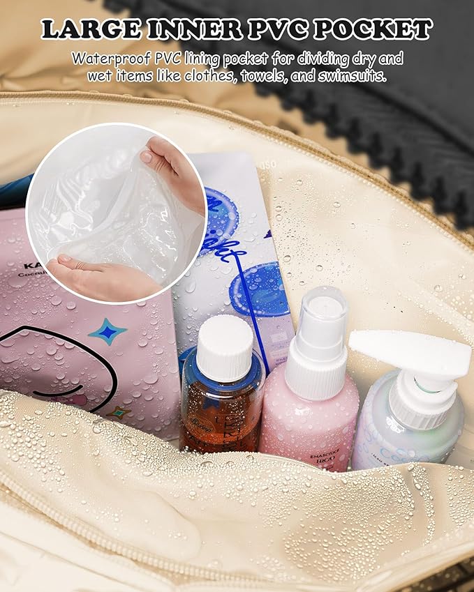 Women Duffle Bag with Initial, Personal Item Travel Bags，Gifts for Granddaughter-Gym Bag with Wet Pocket，Lightweight Travel Bags Personalized Tote with Makeup Pouch