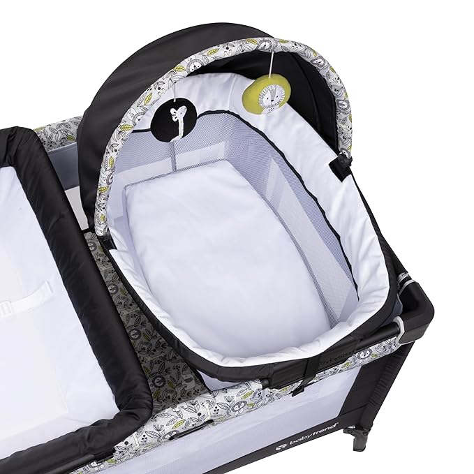 Baby Trend Nursery Den Playard with Snooze Pod and Flip Over Changer, Hidden Jungle Trio